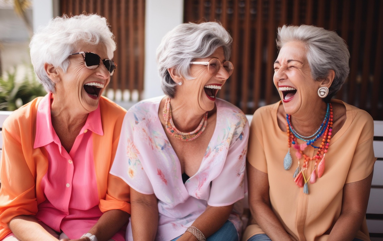 Laughing older ladies